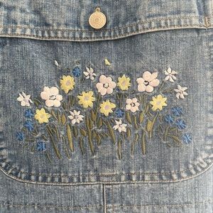 Vintage floral embroidered overalls